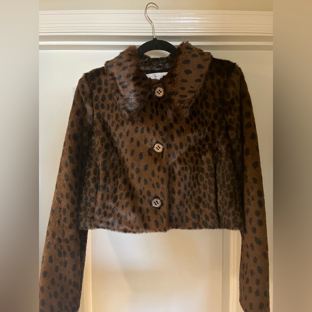 Lovers and Friends XS Cheetah Crop jacket